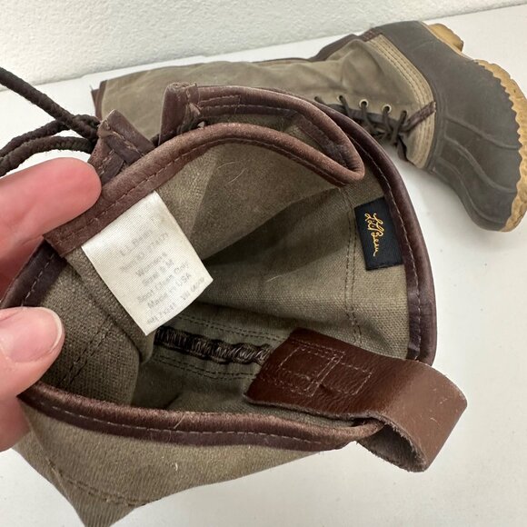 L.L. Bean Women's Lace Up Boots - Brown and Tan - Picture 9 of 11